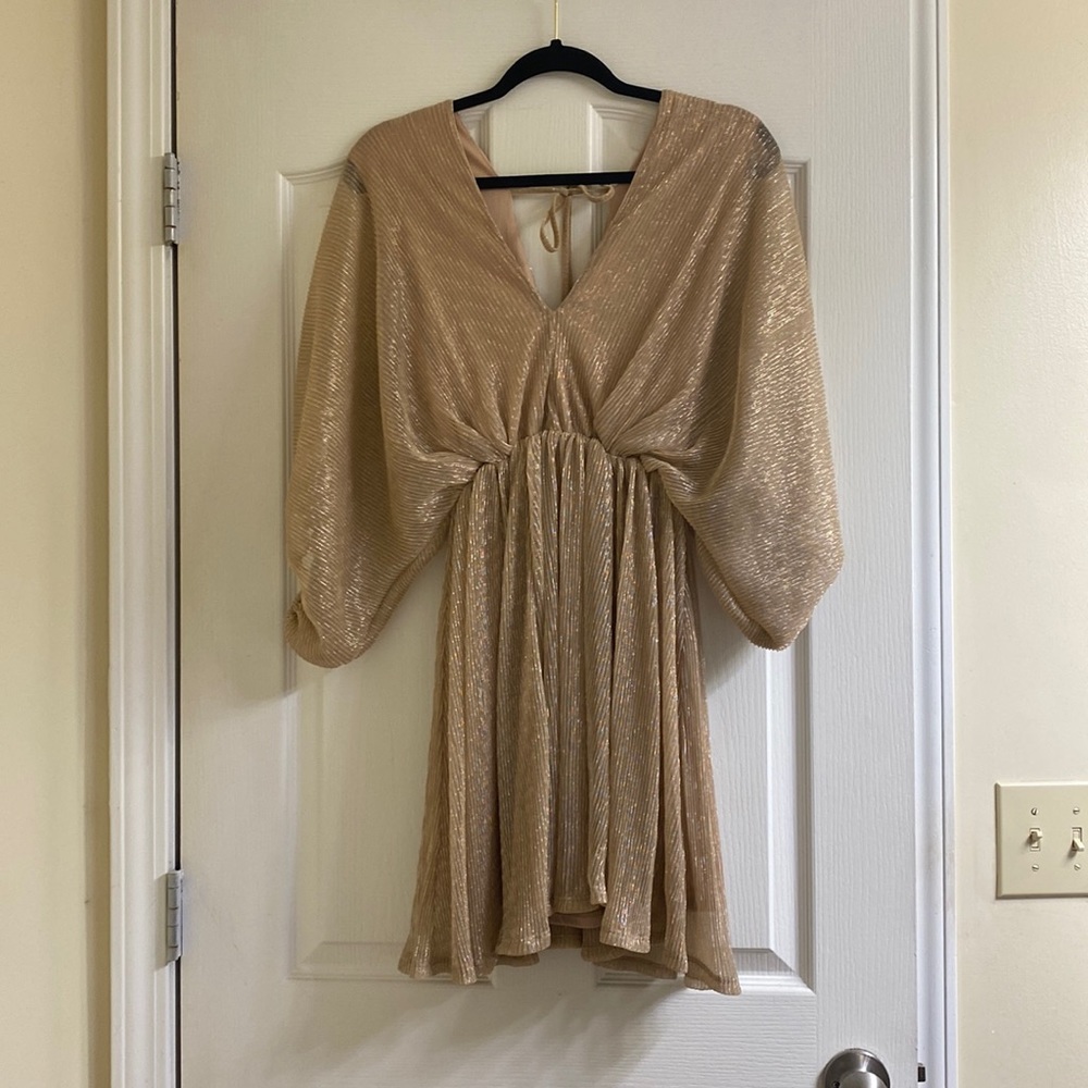 Mustard Seed make me sparkle champagne dress